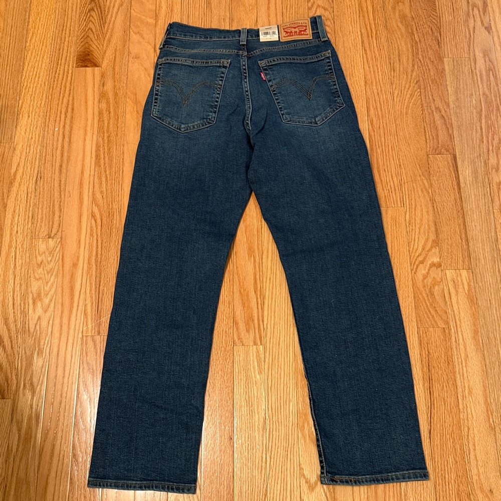 Levi's Dark Blue Wedgie Straight Jeans - Picture 3 of 6